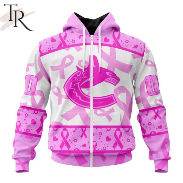 NHL Vancouver Canucks Special Pink October Breast Cancer Awareness Month Hoodie