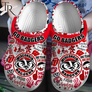 PREMIUM Go Badgers Wisconsin Badgers Clogs