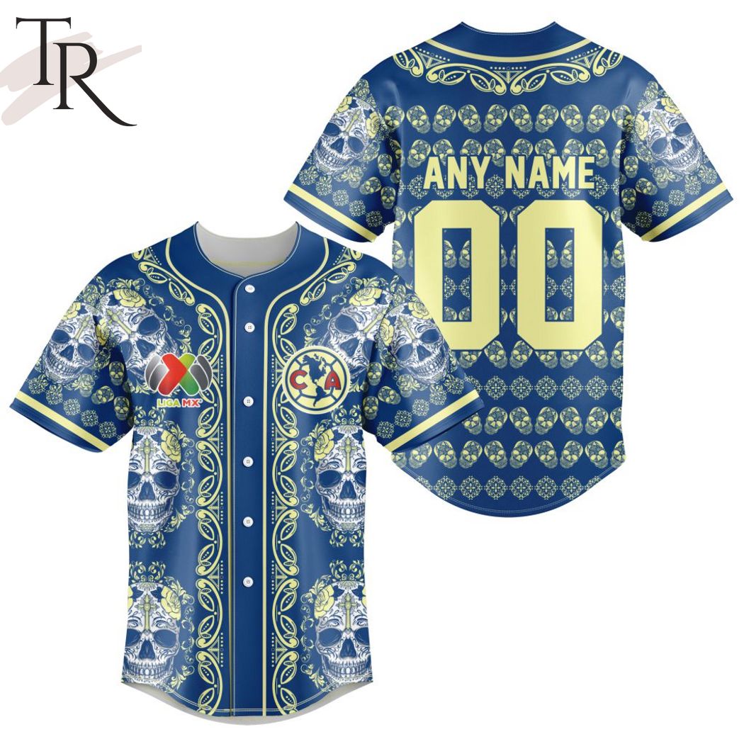 LIGA MX Club America Special Dia De Muertos Design Baseball Jersey