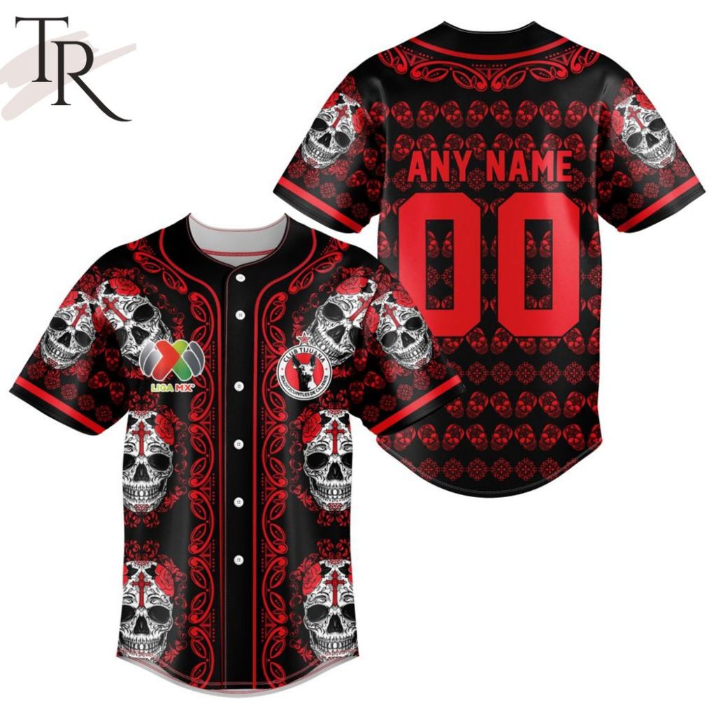 LIGA MX Club Tijuana Special Dia De Muertos Design Baseball Jersey ...