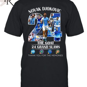 Novak Djokovic The Goat 24 Grand Slams Thank You For The Memories Unisex T-Shirt