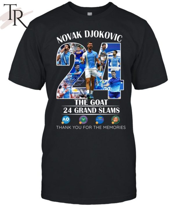 Novak Djokovic The Goat 24 Grand Slams Thank You For The Memories Unisex T-Shirt