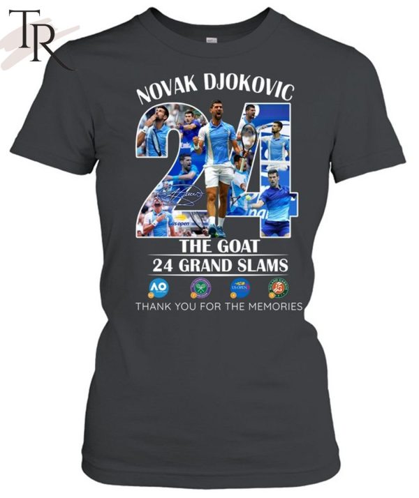 Novak Djokovic The Goat 24 Grand Slams Thank You For The Memories Unisex T-Shirt