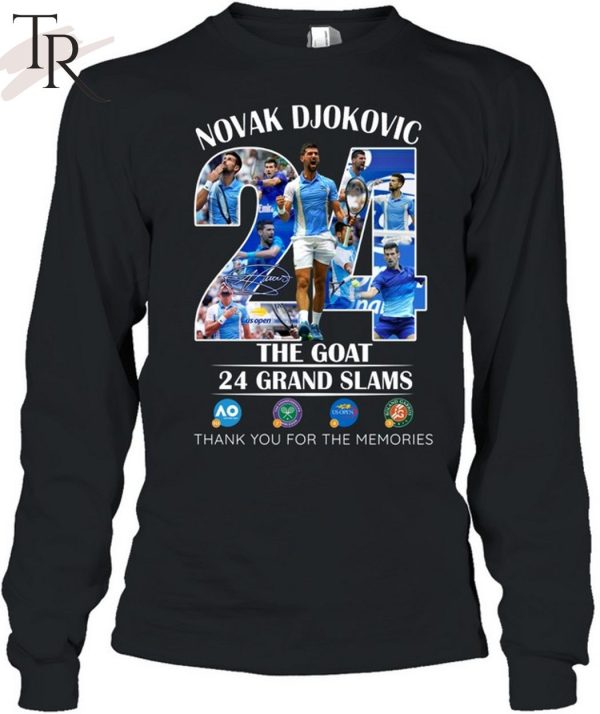 Novak Djokovic The Goat 24 Grand Slams Thank You For The Memories Unisex T-Shirt