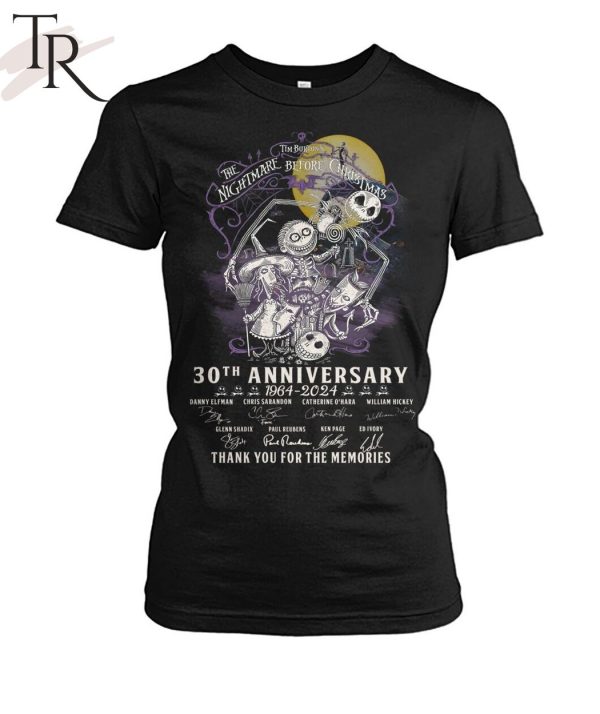 Tim Burton’s The Nightmare Before Christmas 30th Anniversary 1994 – 2024 Thank You For The Memories Unisex T-Shirt