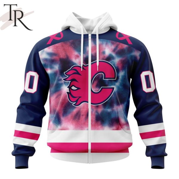 Personalized NHL Calgary Flames Special Pink October Fight Breast Cancer Hoodie