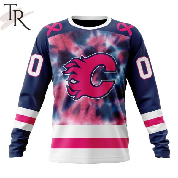 Personalized NHL Calgary Flames Special Pink October Fight Breast Cancer Hoodie