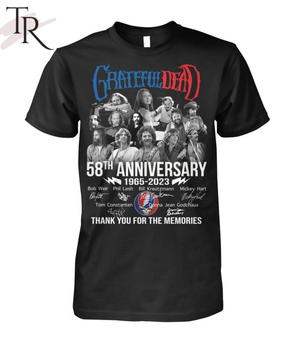 Grateful Dead 58th Anniversary 1965 – 2023 Thank You For The Memories Unisex T-Shirt