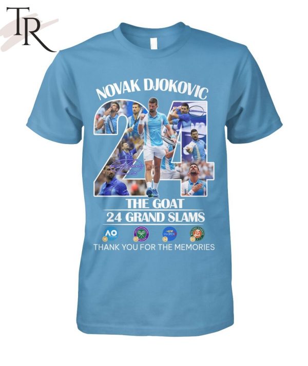 Novak Djokovic The GOAT 24 Grand Slams Thank You For The Memories Unisex T-Shirt