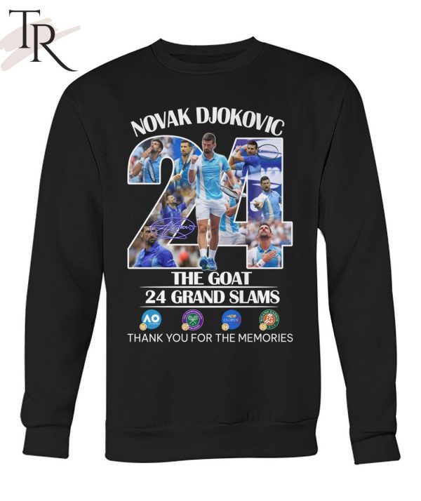 Novak Djokovic The GOAT 24 Grand Slams Thank You For The Memories Unisex T-Shirt