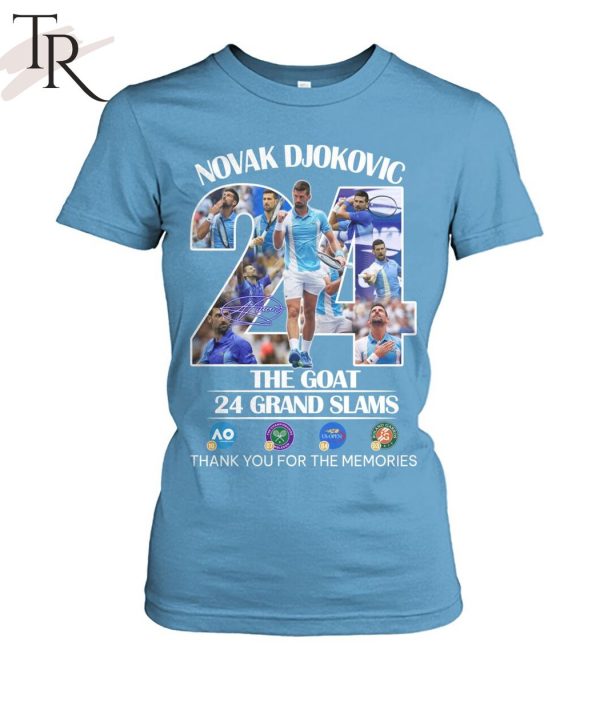 Novak Djokovic The GOAT 24 Grand Slams Thank You For The Memories Unisex T-Shirt