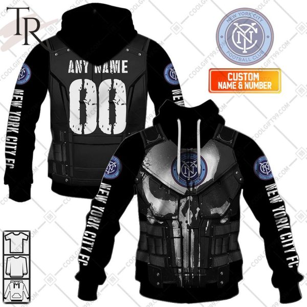 Personalized MLS New York City FC Punisher Design Hoodie