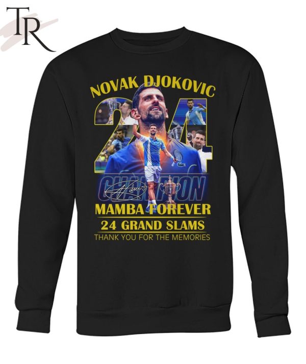 Novak Djokovic Champion Mamba Forever 24 Grand Slams Signature Thank You For The Memories Unisex T-Shirt