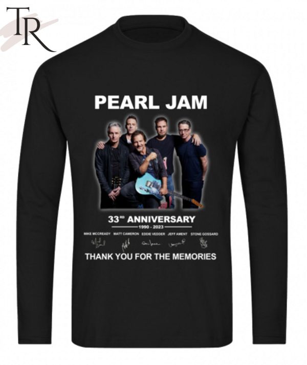 Pearl Jam 33th Anniversary 1990 – 2023 Thank You For The Memories Unisex T-Shirt