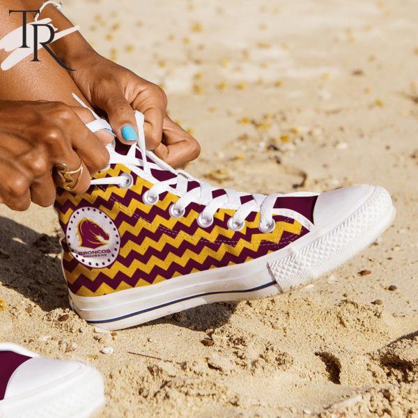 Personalized Mens Womens NRL Brisbane Broncos High Top Sneaker For Fan Limited Edition