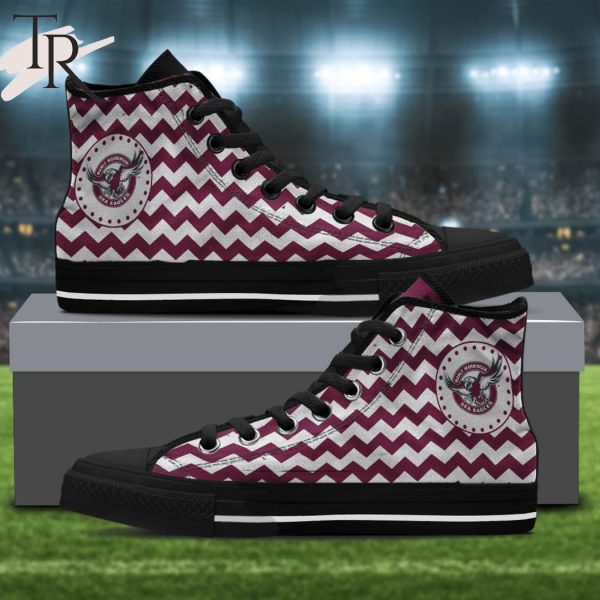 Personalized Mens Womens NRL Manly Warringah Sea Eagles High Top Sneaker For Fan Limited Edition