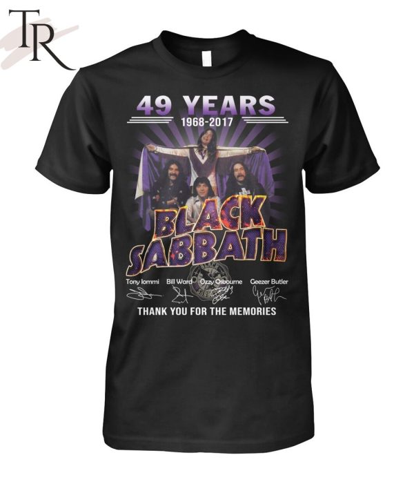 49 Years 1968 – 2017 Black Sabbath Thank You For The Memories Unisex T-Shirt