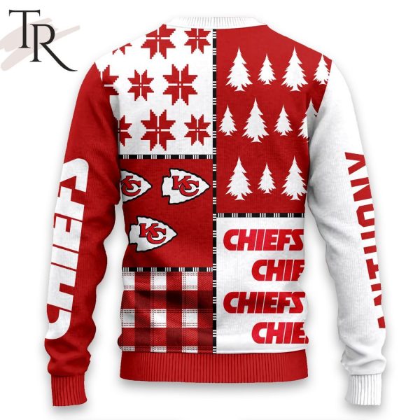 White Red Pattern Kansas City Chiefs Christmas Gift Custom Ugly Sweater
