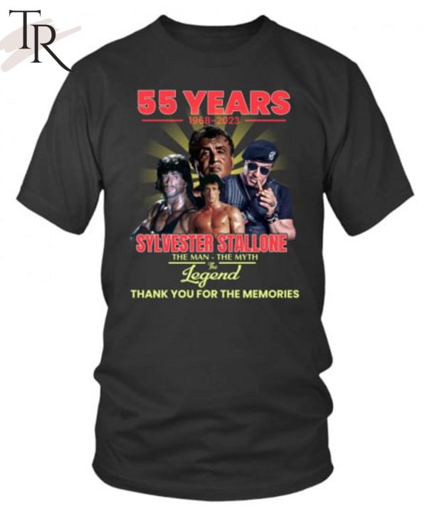 55 Years 1968 – 2023 Sylvester Stallone The Man – The Myth – The Legend Thank You For The Memories Unisex T-Shirt