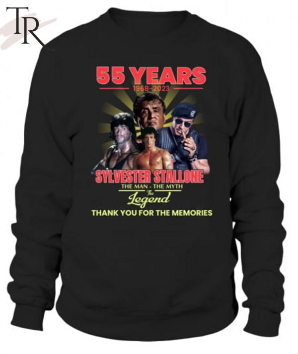 55 Years 1968 – 2023 Sylvester Stallone The Man – The Myth – The Legend Thank You For The Memories Unisex T-Shirt