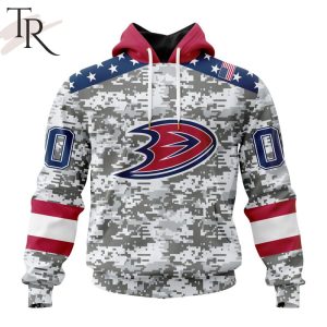 NHL Anaheim Ducks Special Camo Design For Veterans Day Hoodie