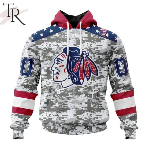 NHL Chicago Blackhawks Special Camo Design For Veterans Day Hoodie