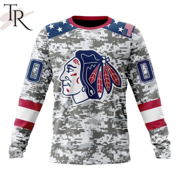 NHL Chicago Blackhawks Special Camo Design For Veterans Day Hoodie