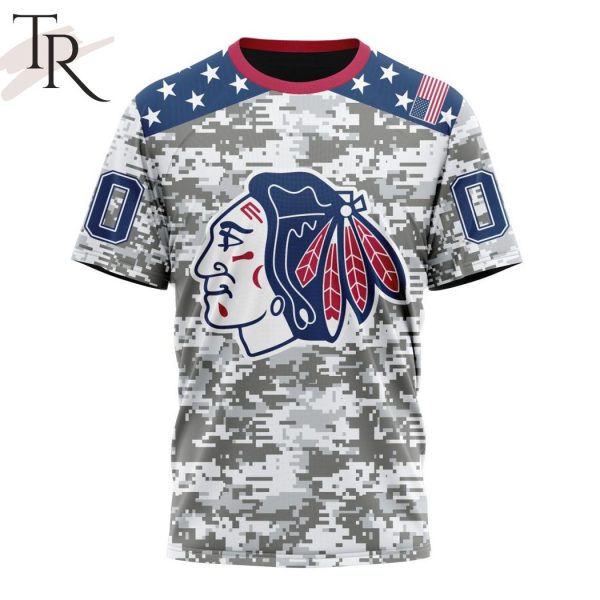 NHL Chicago Blackhawks Special Camo Design For Veterans Day Hoodie