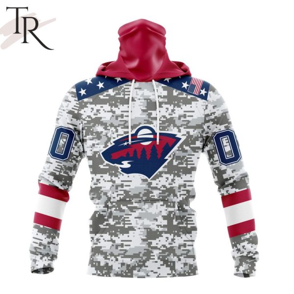 NHL Minnesota Wild Special Camo Design For Veterans Day Hoodie