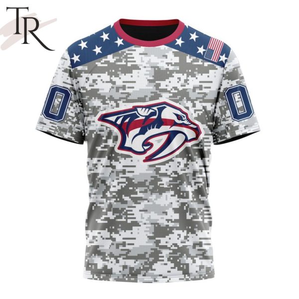 NHL Nashville Predators Special Camo Design For Veterans Day Hoodie