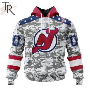NHL New Jersey Devils Special Camo Design For Veterans Day Hoodie