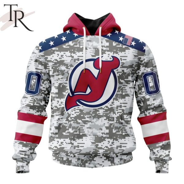 NHL New Jersey Devils Special Camo Design For Veterans Day Hoodie