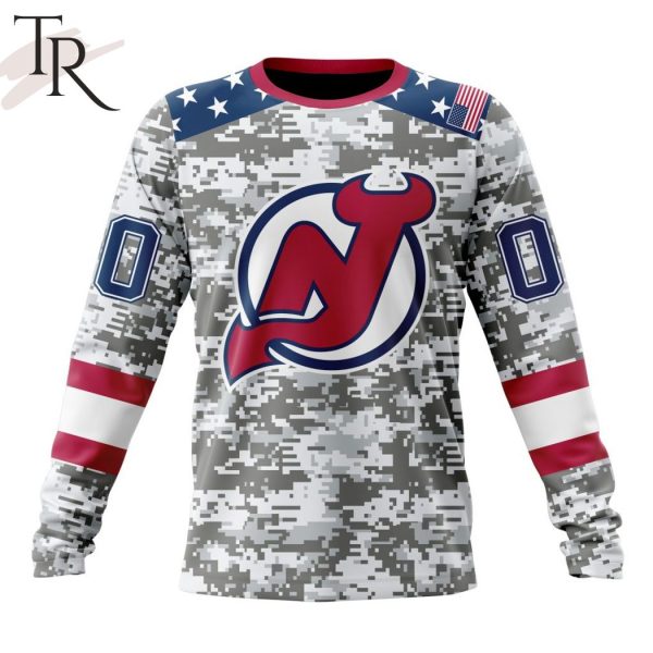 NHL New Jersey Devils Special Camo Design For Veterans Day Hoodie