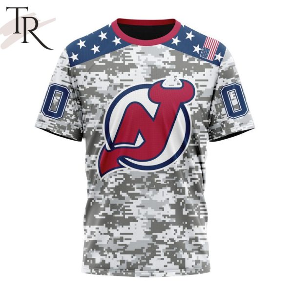 NHL New Jersey Devils Special Camo Design For Veterans Day Hoodie