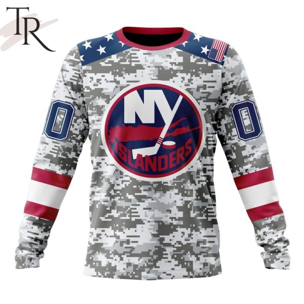 NHL New York Islanders Special Camo Design For Veterans Day Hoodie