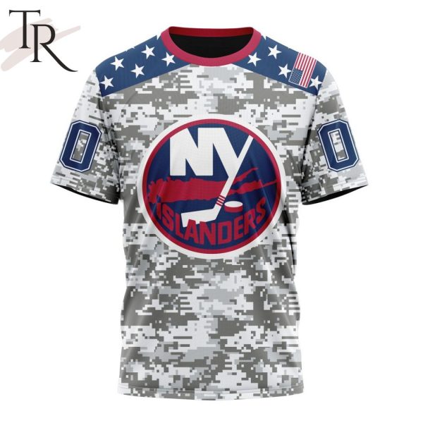 NHL New York Islanders Special Camo Design For Veterans Day Hoodie