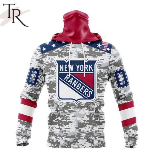 NHL New York Rangers Special Camo Design For Veterans Day Hoodie