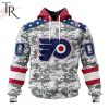 NHL New York Islanders Special Camo Design For Veterans Day Hoodie