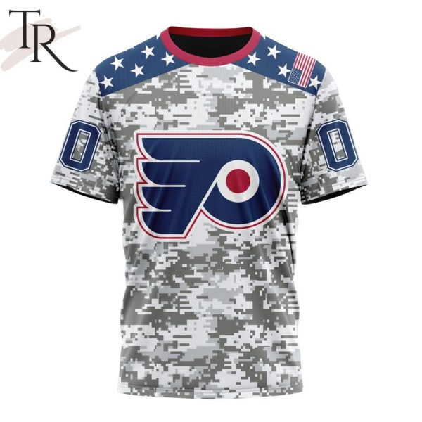 NHL Philadelphia Flyers Special Camo Design For Veterans Day Hoodie