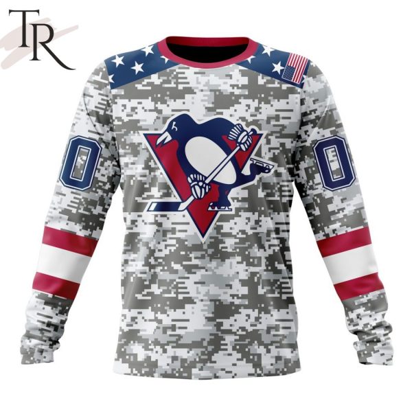 NHL Pittsburgh Penguins Special Camo Design For Veterans Day Hoodie