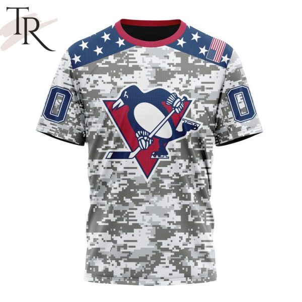 NHL Pittsburgh Penguins Special Camo Design For Veterans Day Hoodie