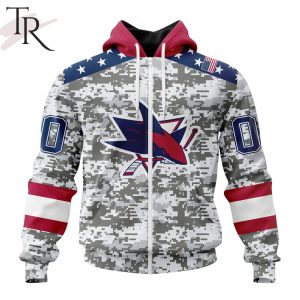 NHL San Jose Sharks Special Camo Design For Veterans Day Hoodie