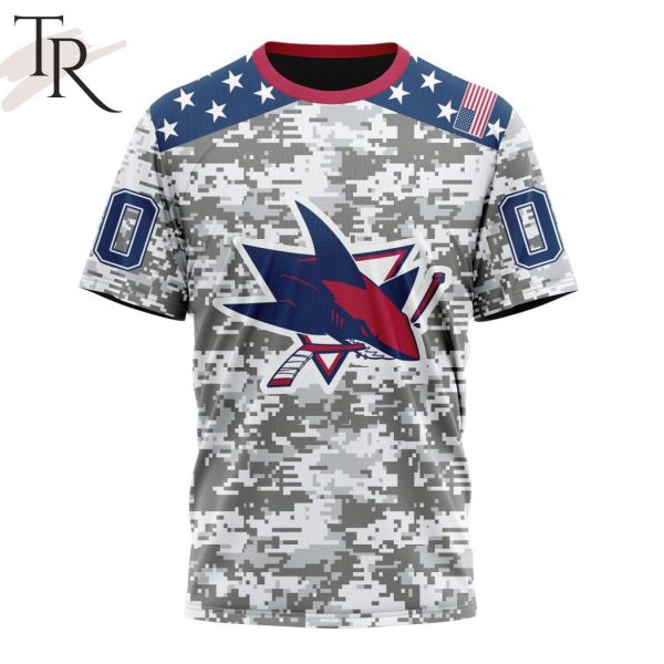 NHL San Jose Sharks Special Camo Design For Veterans Day Hoodie