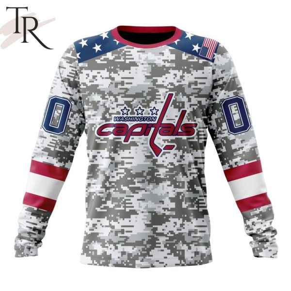 NHL Washington Capitals Special Camo Design For Veterans Day Hoodie