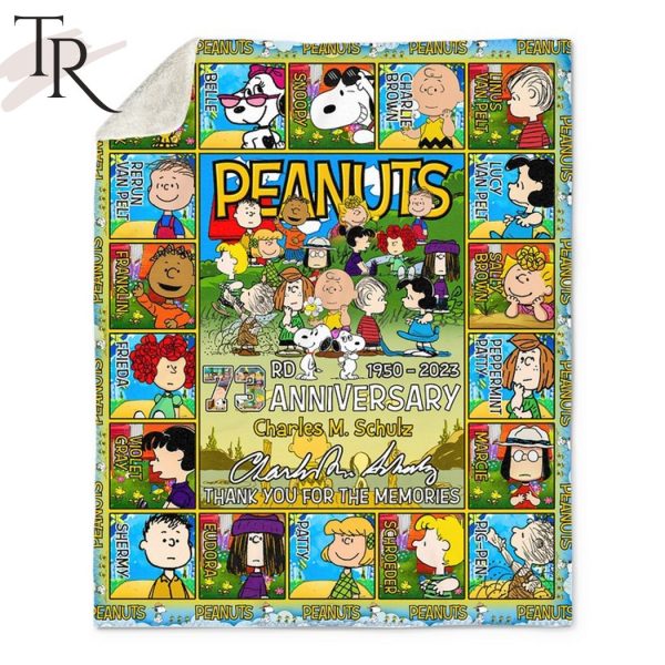 Peanuts 73rd Anniversary 1950 – 2023 Charles M. Schulz Thank You For The Memories Fleece Blanket
