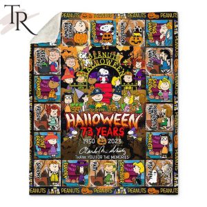 Snoopy Peanuts Halloween 73 Years 1950 – 2023 Thank You For The Memories Fleece Blanket