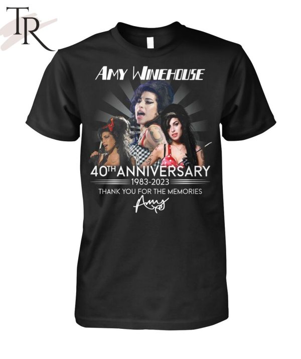 Amy Winehouse 40th Anniversary 1983 – 2023 Thank You For The Memories Unisex T-Shirt