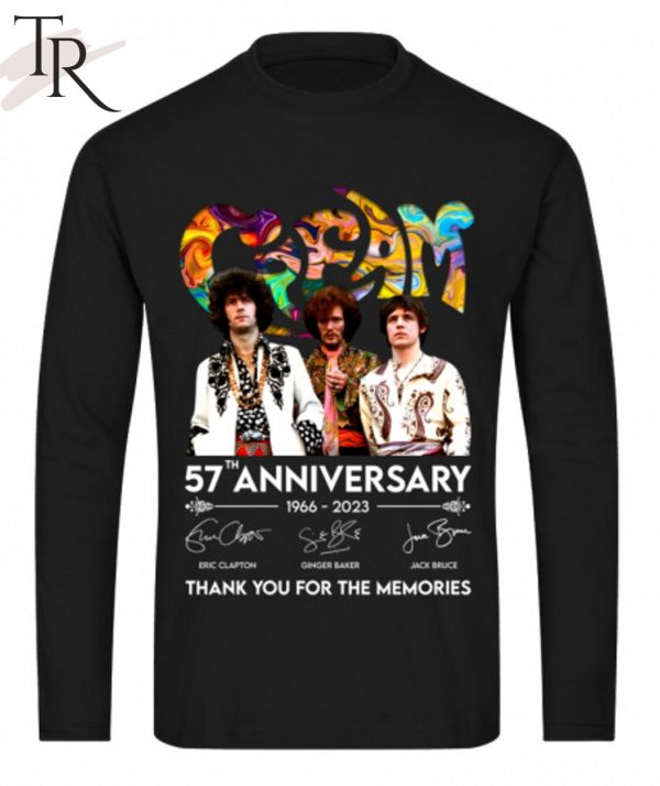 Cream Band 57th Anniversary 1966 – 2023 Thank You For The Memories Unisex T-Shirt