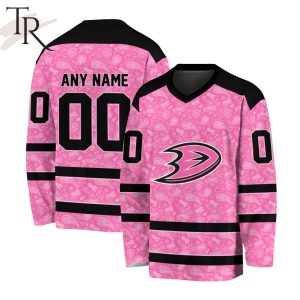 NHL Anaheim Ducks Special Pink V-neck Long Sleeve