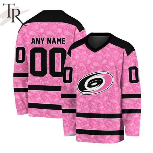 NHL Carolina Hurricanes Special Pink V-neck Long Sleeve